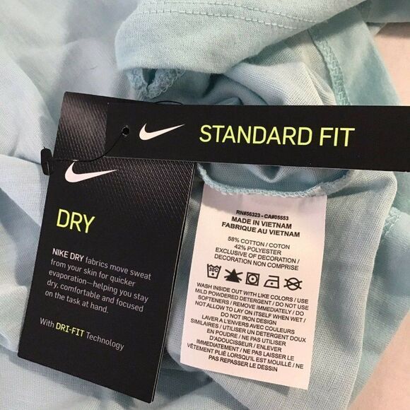 New Nike Dri Fit TShirt Short Sleeve Activewear CQ0258-434 Blue Women's Large - Picture 4 of 6